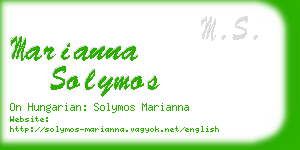 marianna solymos business card